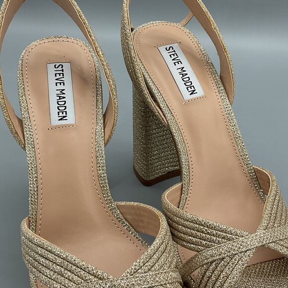 NEW Steve Madden Women’s Laurel Platform Sandals Gold Size 9M - Picture 6 of 10